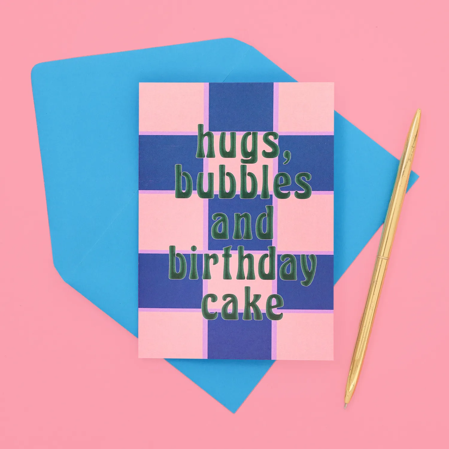 Maddison Ball Hugs Bubbles and Birthday Cake carte anniversaire A6