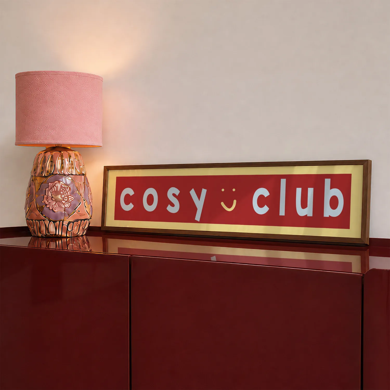 Maddison Ball Cosy Club affiche encadrée 60x12 cm panoramique