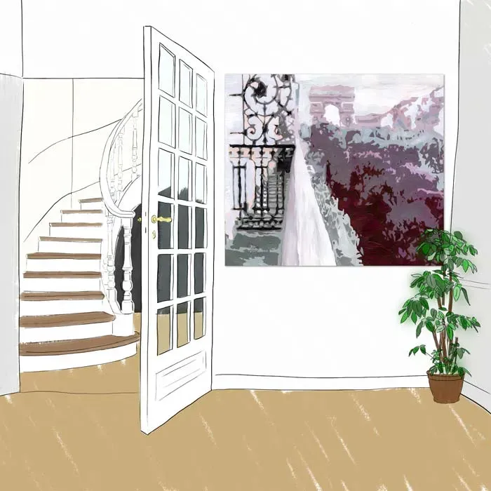 Mademoiselle Tiss Arc de Triomphe panneau mural 160x140 Paris