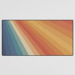 Society6 Retro 70s Sunrays tapis de bureau orange
