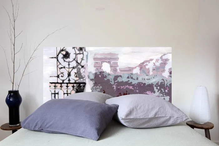 Mademoiselle Tiss Arc de Triomphe tête de lit tissu Paris