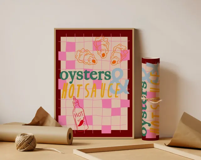 Maddison Ball Oysters Hot Sauce affiche cuisine