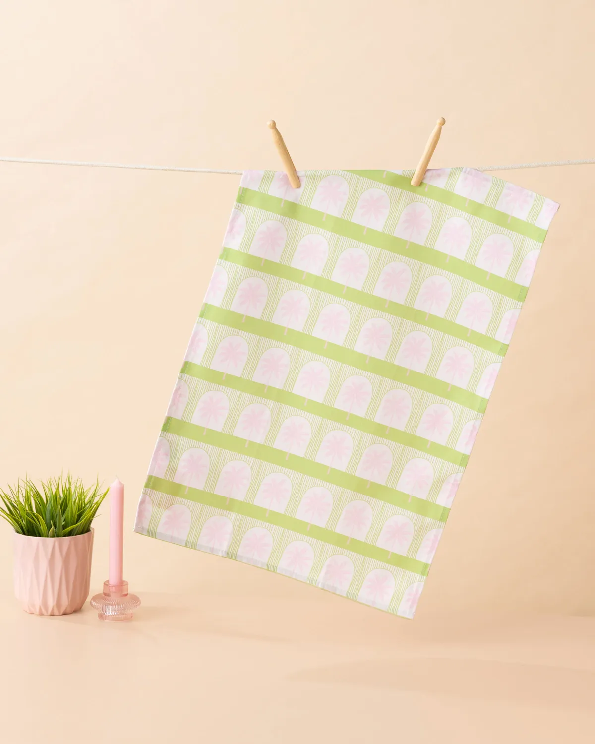 Maddison Ball Palm Tile torchon en coton 68 x 45 cm