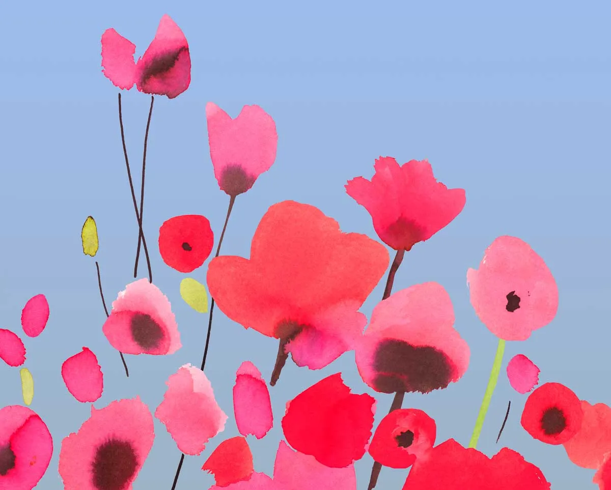 Mademoiselle Tiss Poppy Power tête de lit floral