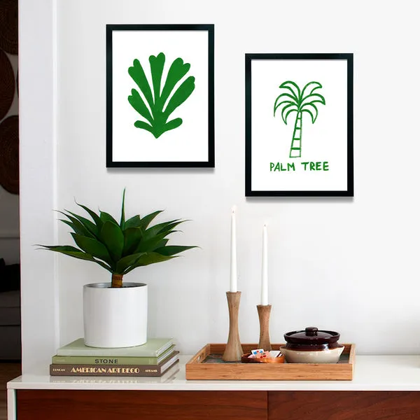 Society6 Matisse-Inspired Green Set affiche encadrée verte