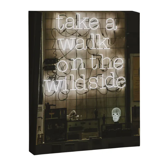 Society6 Hey Baby Take a Walk on the Wild Side toile néon
