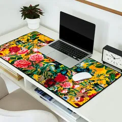 Society6 Summer Is Coming tapis de bureau floral jaune