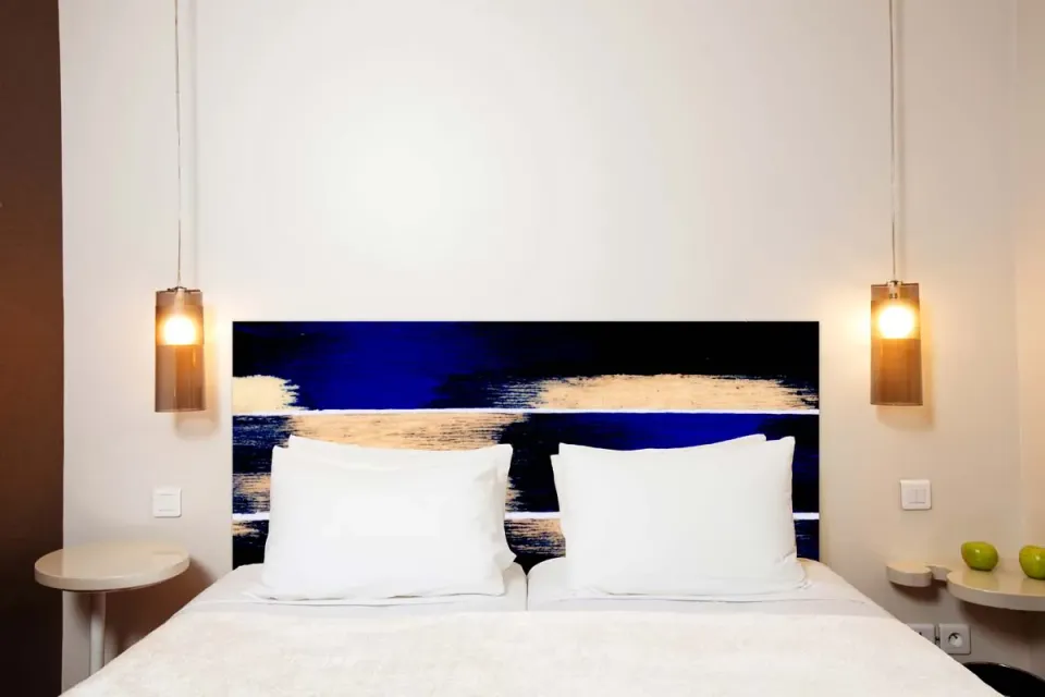 Mademoiselle Tiss Illusions tête de lit tissu coucher soleil