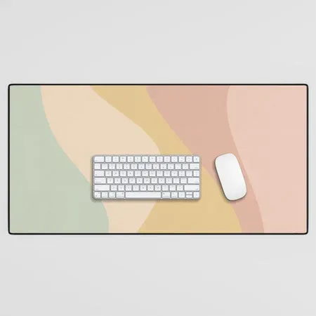 Society6 Vagues Pastel tapis de bureau grand format neutre