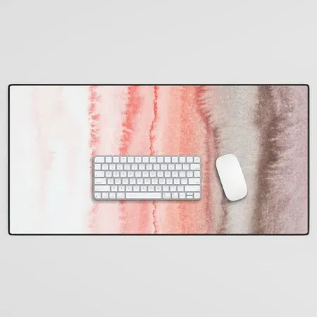 Society6 Within The Tides Coral Dawn tapis bureau aquarelle