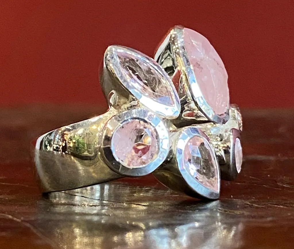 Galerie Kara bague morganite diamant argent rose