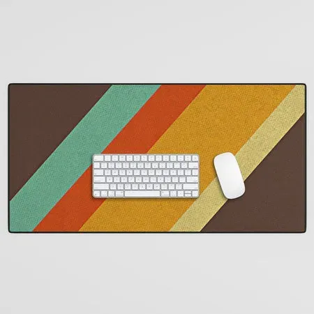 Society6 Retro 70s Color Palette tapis de bureau rayures