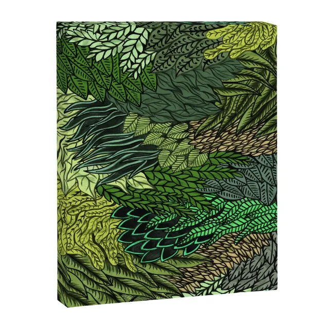 Society6 Leaf Cluster toile feuilles vertes dessin encre