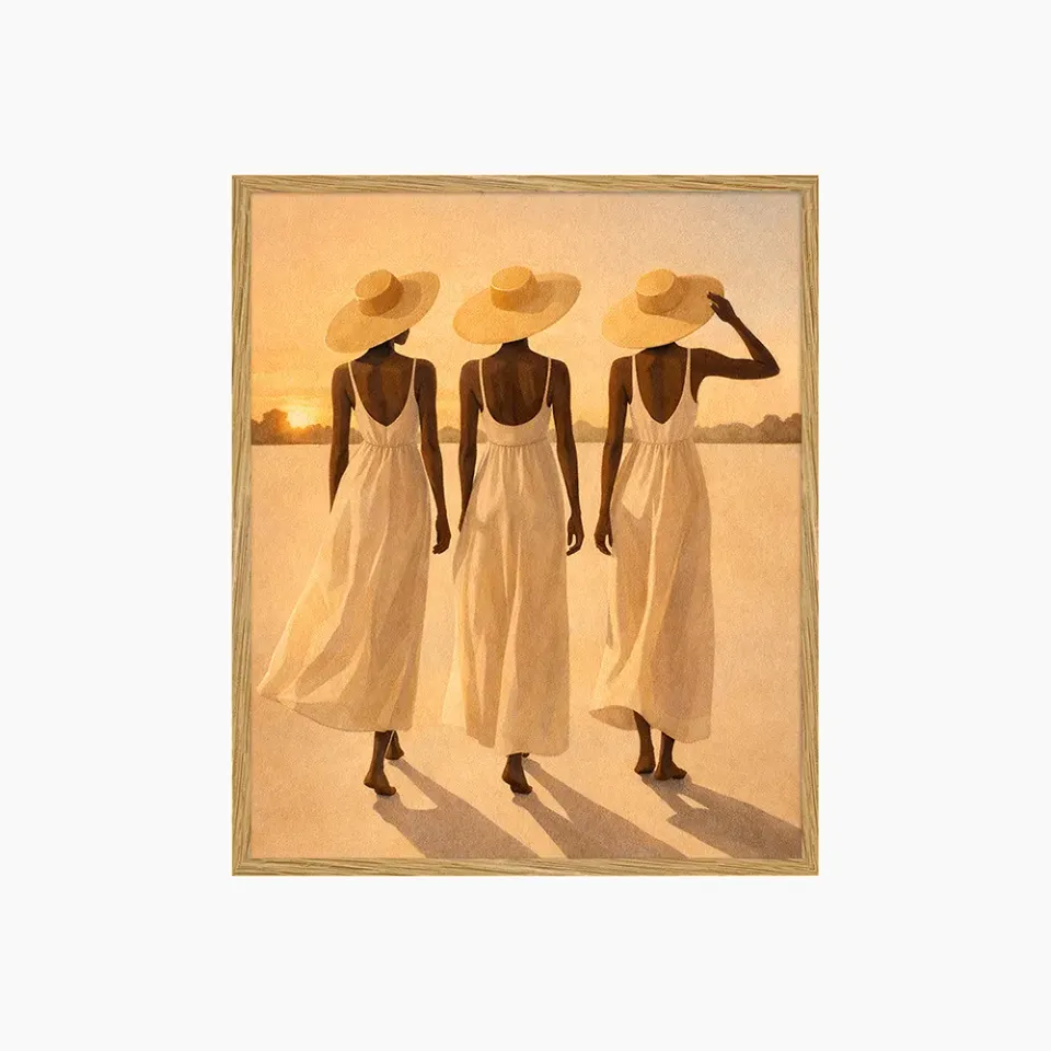 Any Image Golden Walk tableau encadré figuratif couleurs douces