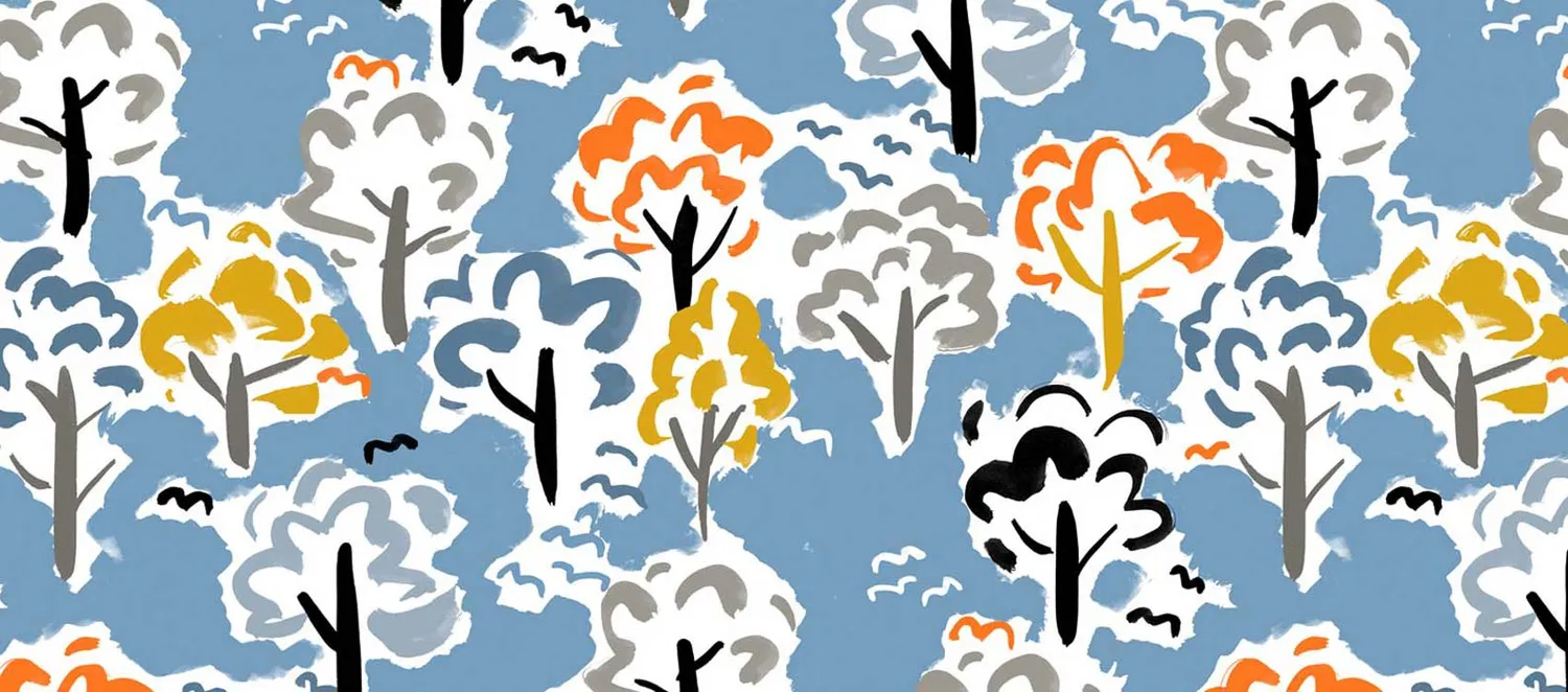 Mademoiselle Tiss Forêt tête de lit tissu imprimé