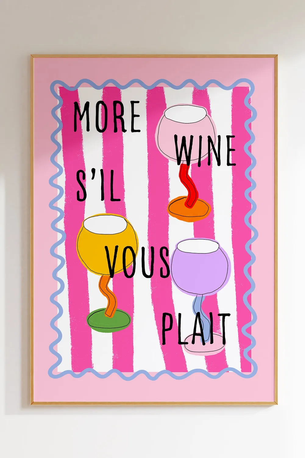 Maddison Ball More Wine S'il Vous Plait affiche vin
