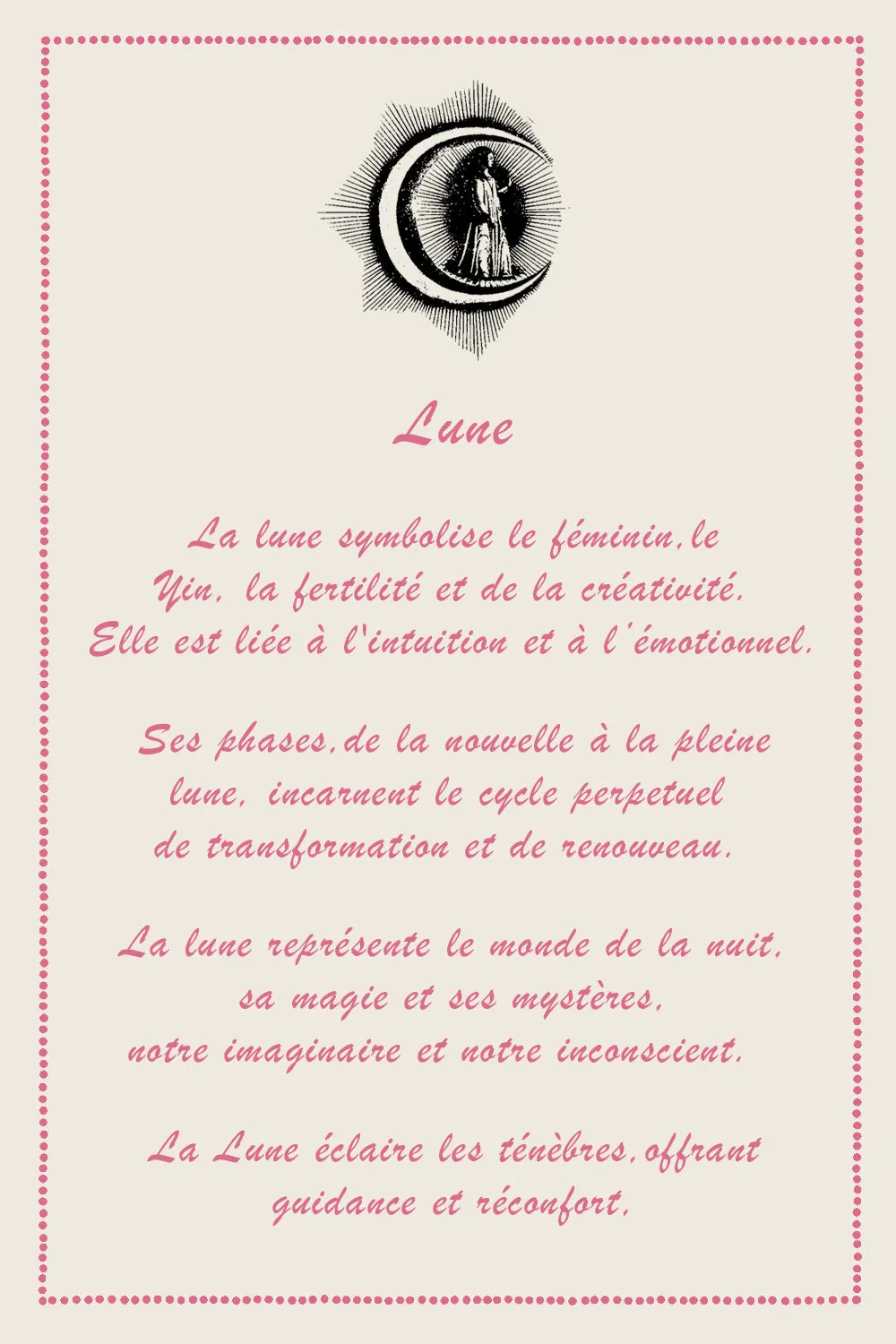 Biankaléone Lune au talisman petit coeur toile encadrée 13x13 cm