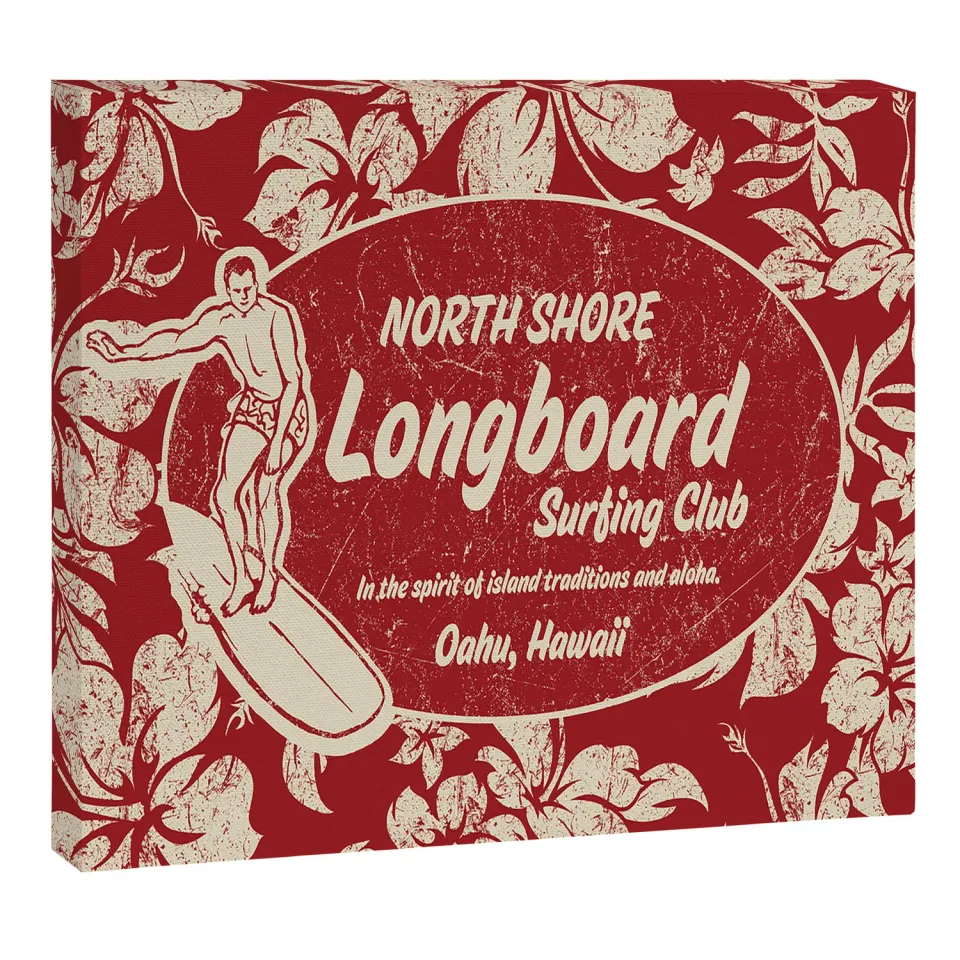 Society6 Club Surfing toile logo surf hibiscus