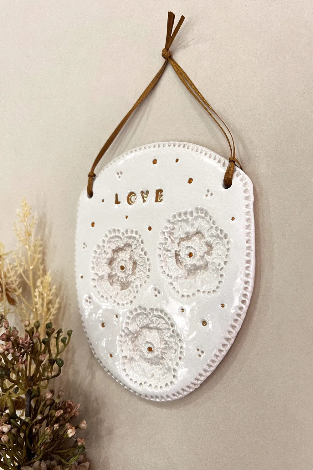 Biankaléone Médaillon Love bijou mural 11 x 13,5 cm