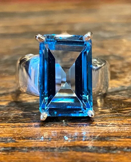 Galerie Kara bague argent topaze bleu suisse