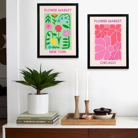 Society6 Flower Market Set affiche encadrée fleurs