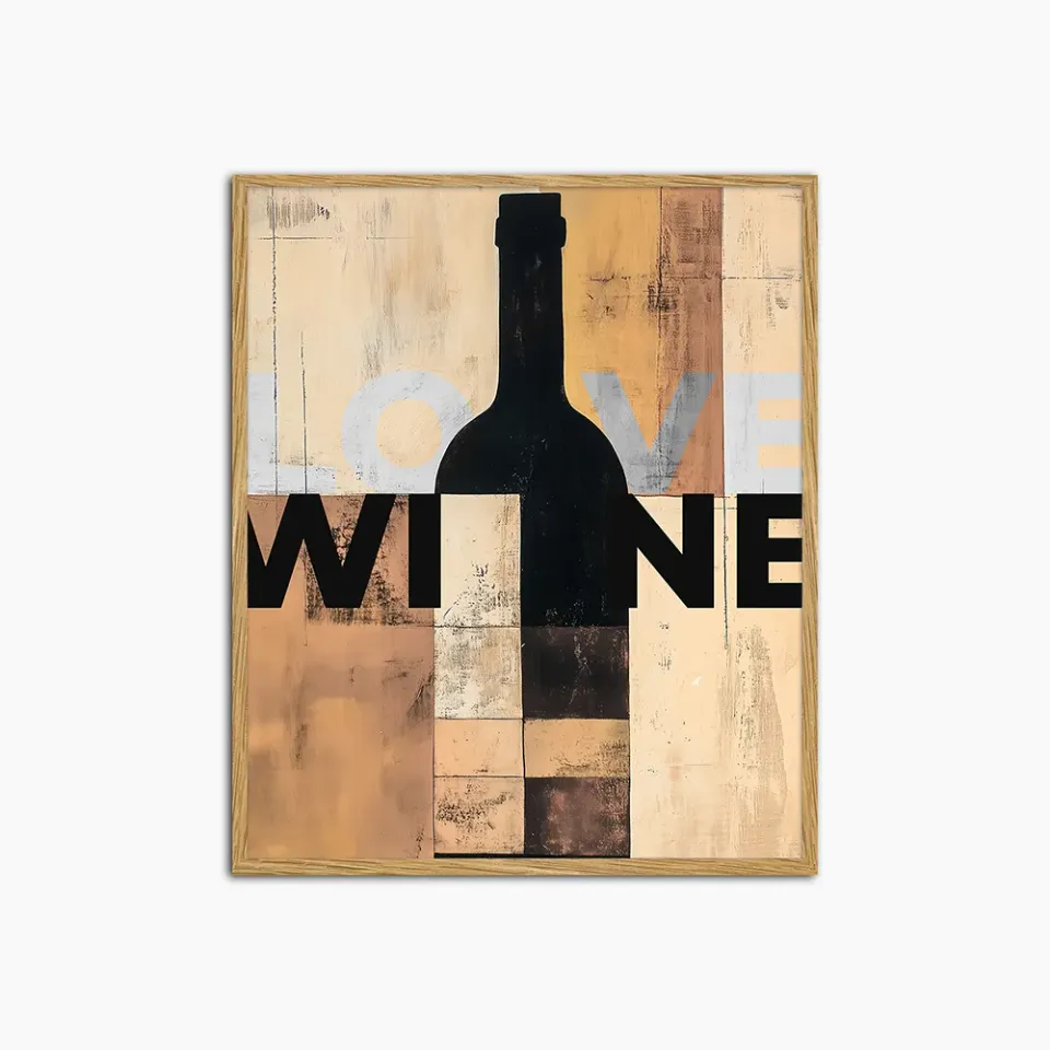 Any Image Love Wine cadre tons doux chêne