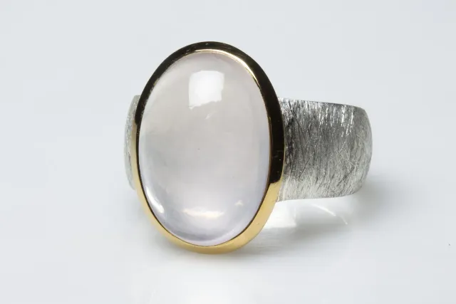 Galerie Kara bague Eau quartz rose argent vermeil