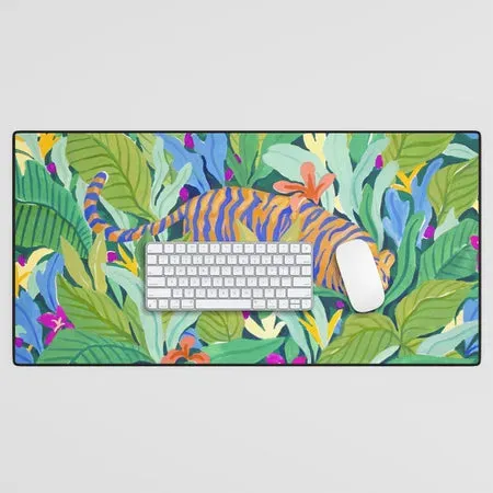 Society6 Colorful Jungle tapis de bureau tigre
