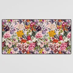 Society6 Exotic Garden Summer tapis de bureau floral crème