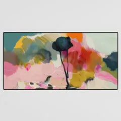 Society6 Paysage Abstract tapis de bureau fleur