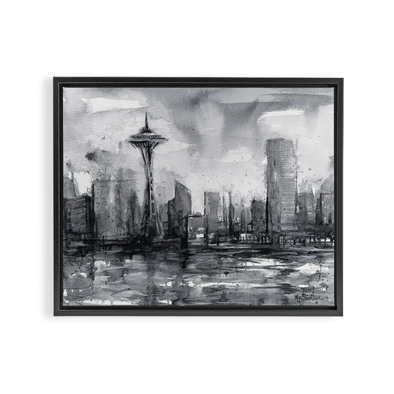 Society6 Seattle Skyline tableau toile