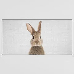 Society6 Rabbit - Colorful tapis de bureau lapin brun