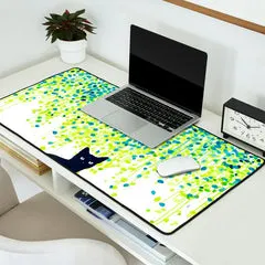 Society6 Cat in the garden under willow tree tapis de bureau chat