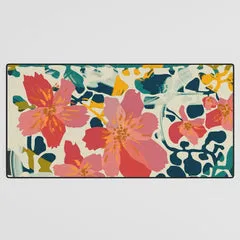 Society6 colorful orchid tapis de bureau orchidée
