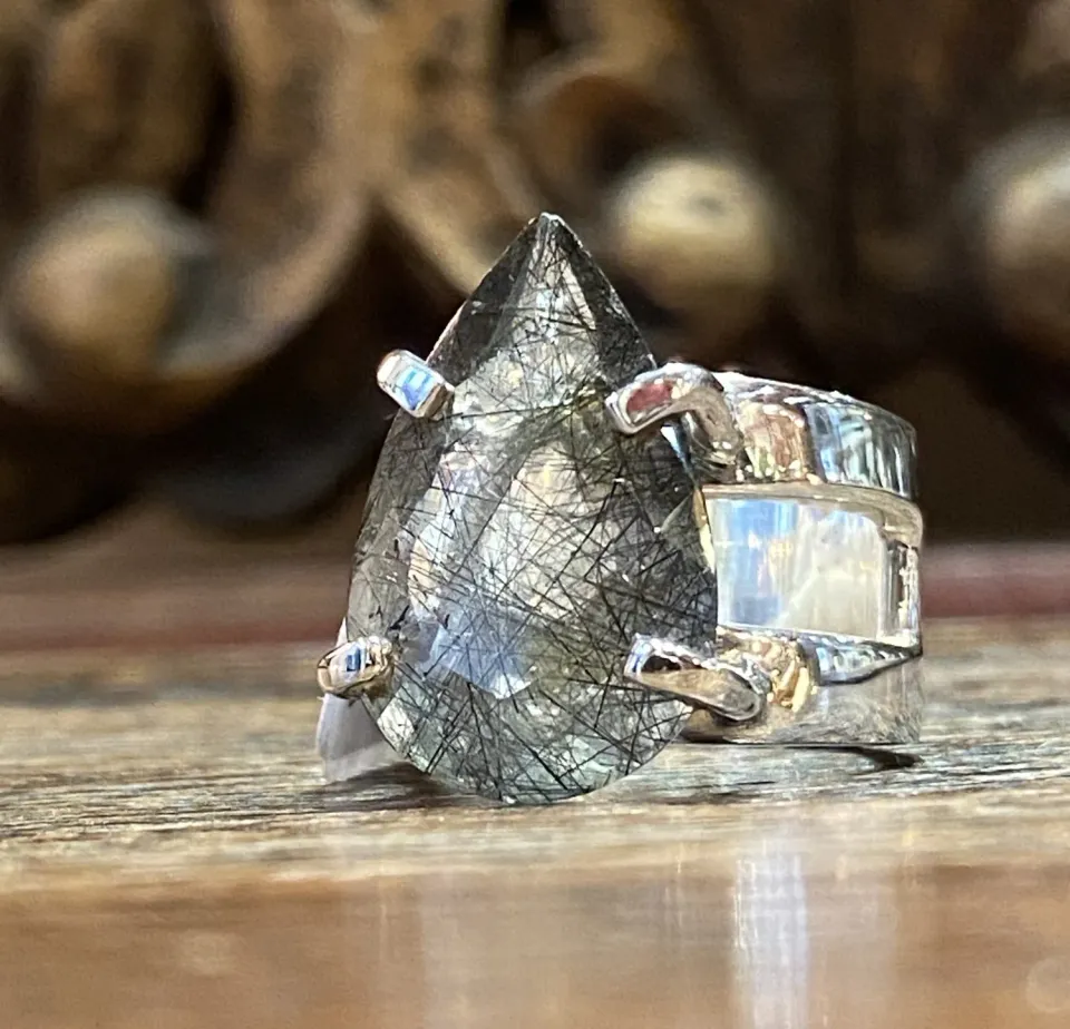 Galerie Kara Goutte bague quartz rutilé argent sterling