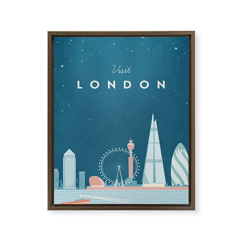 Society6 Vintage London Travel Poster toile encadrée vintage