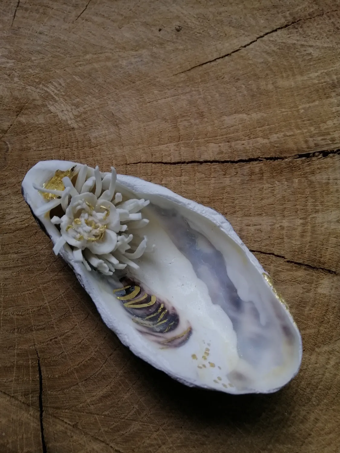 Sandrine Ramona Fleur de mer coupelle huître porcelaine 10,5 cm