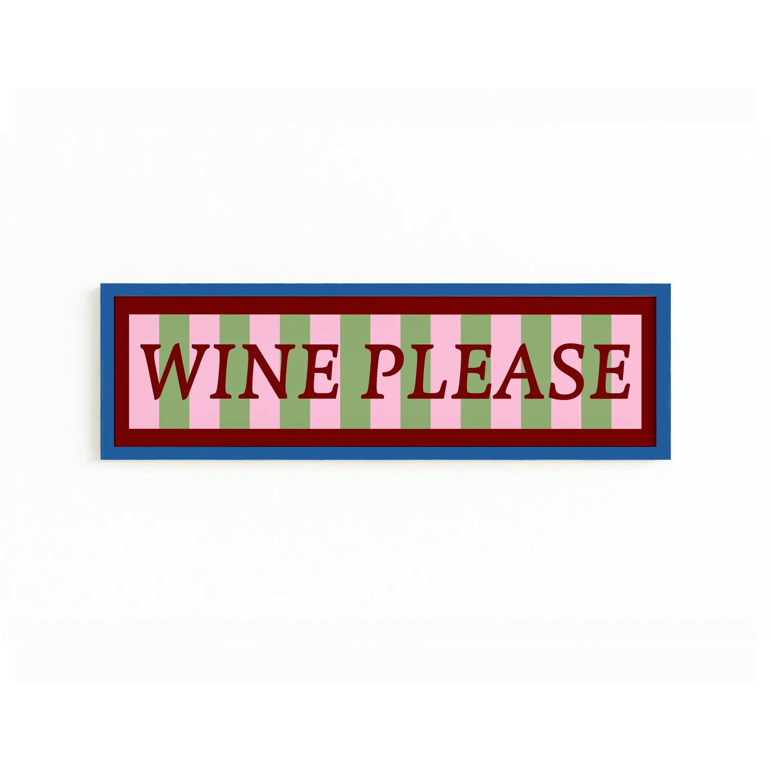 Maddison Ball Wine Please affiche encadrée 60x12 cm panoramique