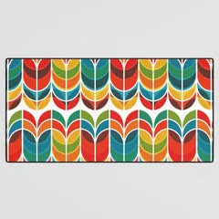 Society6 Tulip tapis de bureau tulipes géométriques