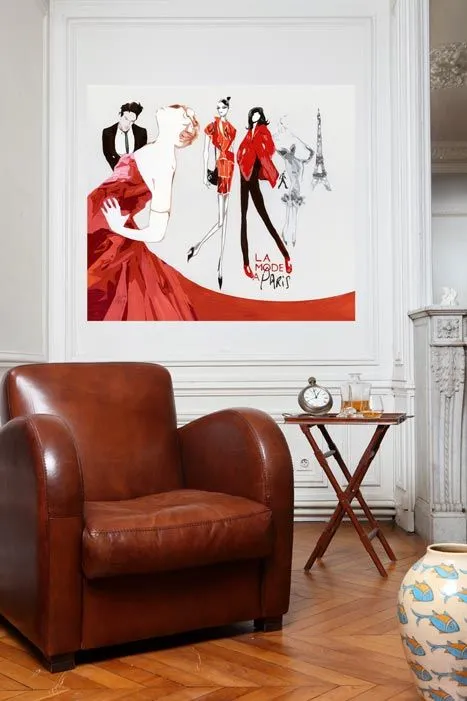 Mademoiselle Tiss La Mode à Paris tête de lit tissu couture