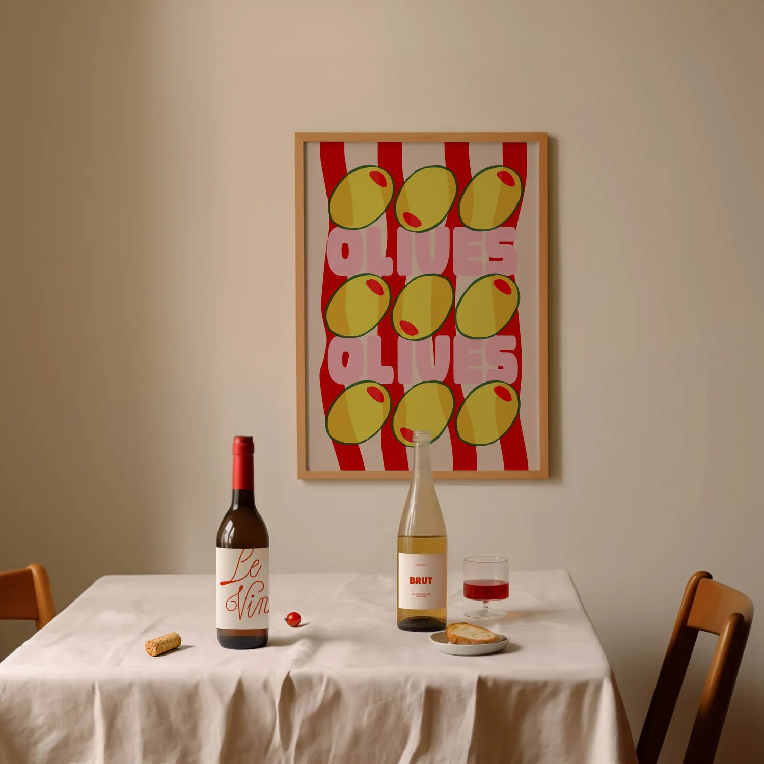 Maddison Ball Olives affiche cuisine papier mat