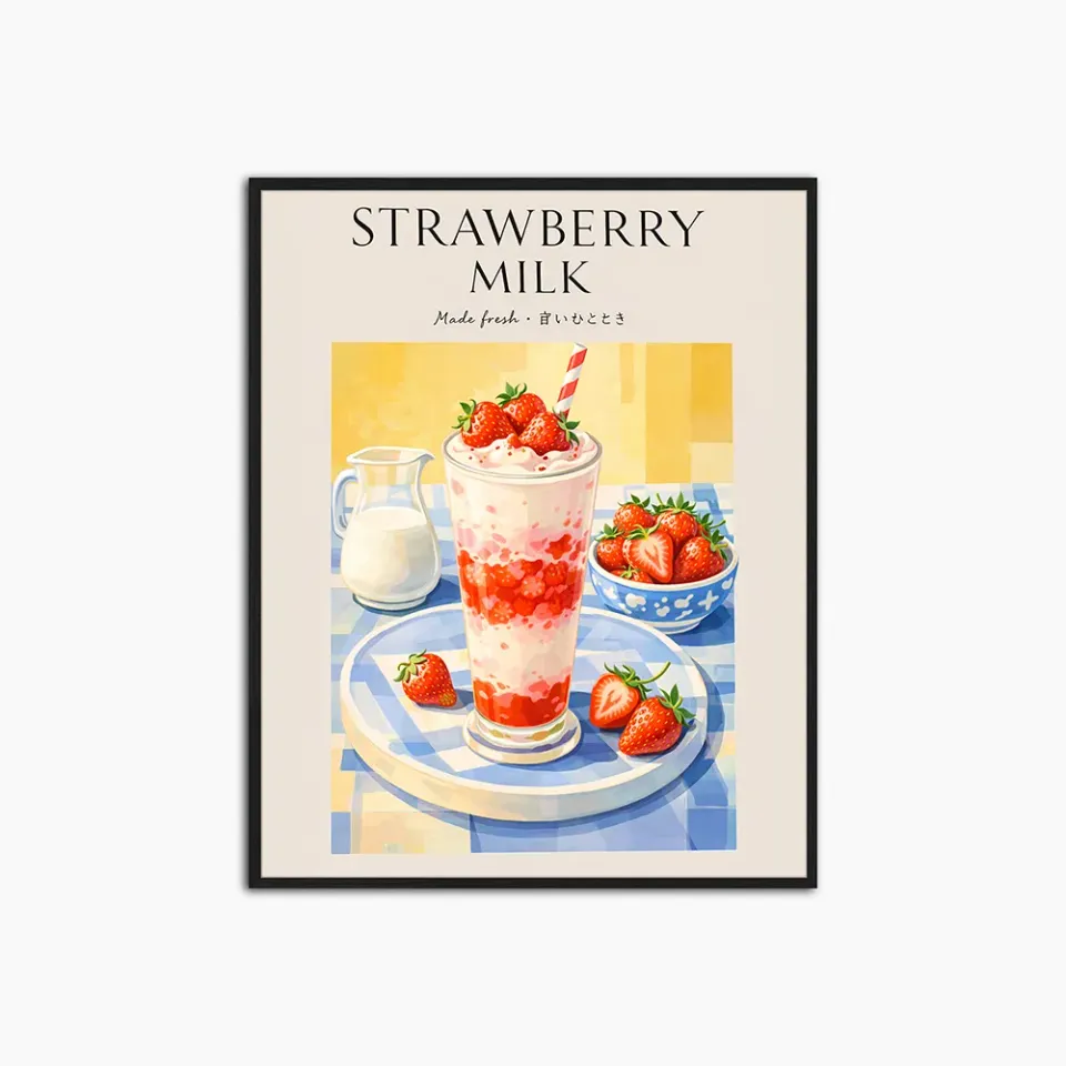 Any Image Strawberry Milk tableau figuratif couleur