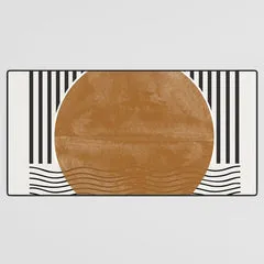 Society6 Abstract Modern tapis de bureau soleil bleu marine