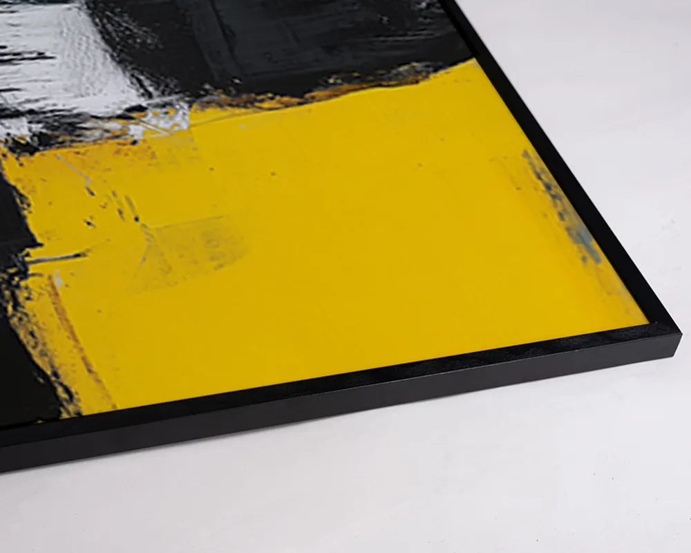 Any Image Jacob Baden Abstract Art in Black & Yellow tableau encadré