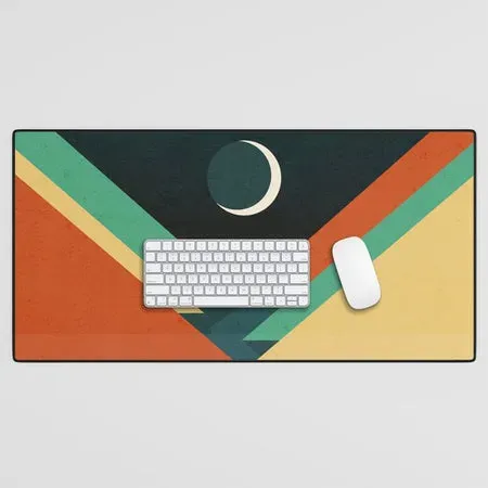 Society6 Lune Croissant tapis de bureau grand montagne nuit