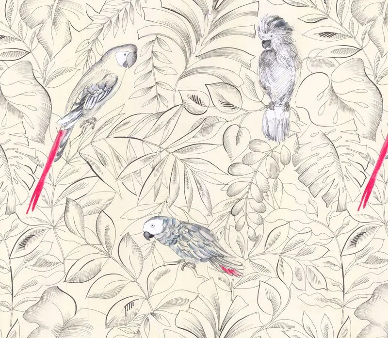 Mademoiselle Tiss Perroquets tête de lit tissu 160x140 cm