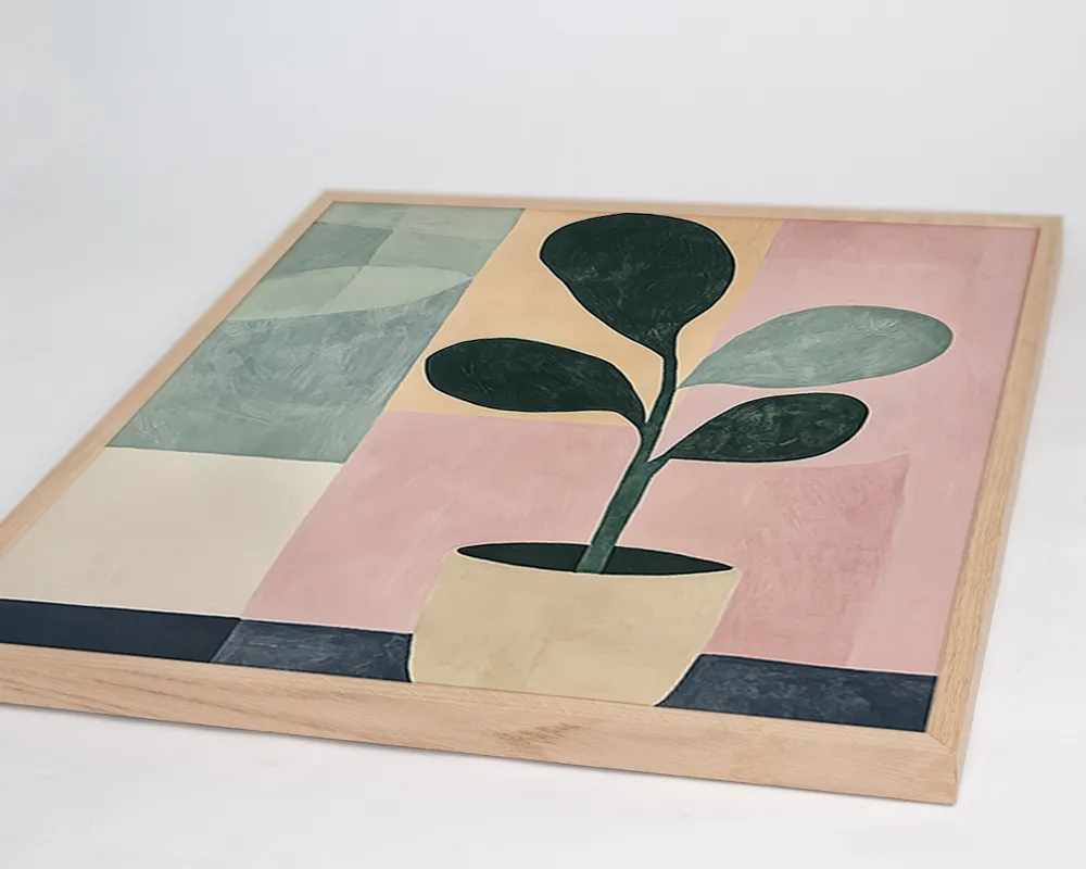 Any Image Leaf Pot Painting affiche encadrée botanique