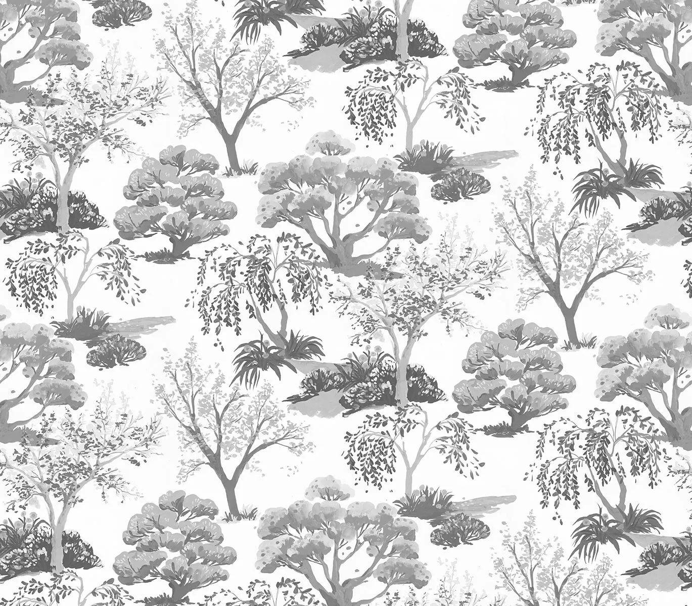 Mademoiselle Tiss Jardin Japonais N&B tête de lit tissu