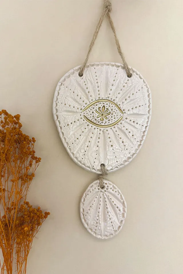 Biankaléone Talisman à l'oeil d'or décoration murale 18x10 cm