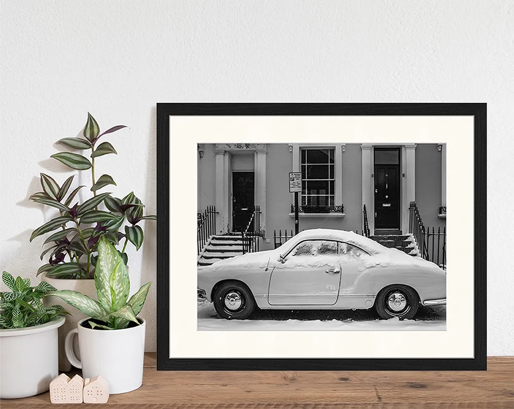 Any Image Jacob Baden Winter in My Car photo encadrée noir et blanc